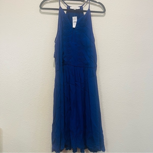 Ann Taylor Loft Blue Eyelet Dress M NWT - Picture 2 of 7
